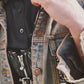 custom jean jacket goth jacket punk jacket brown denim jacket | unique jacket distressed jacket upcycled denim jacket custom denim  | size M