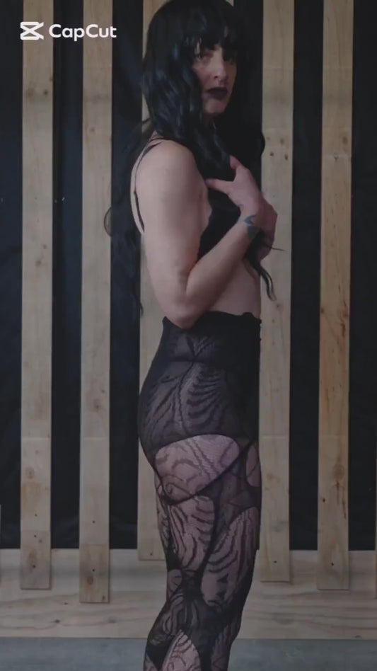 Tribal fishnet tights alternative outfit