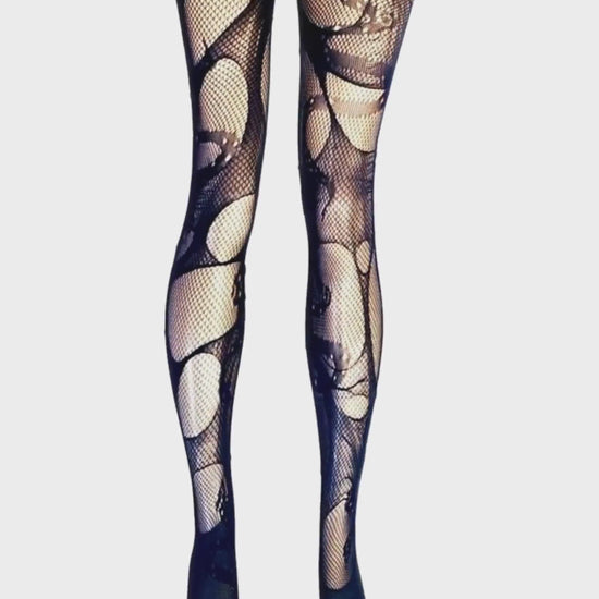 Black Snake Fishnet Tights Serpent Witch Leggings Gothic Occult Tights Dark Alternative Festival Fashion