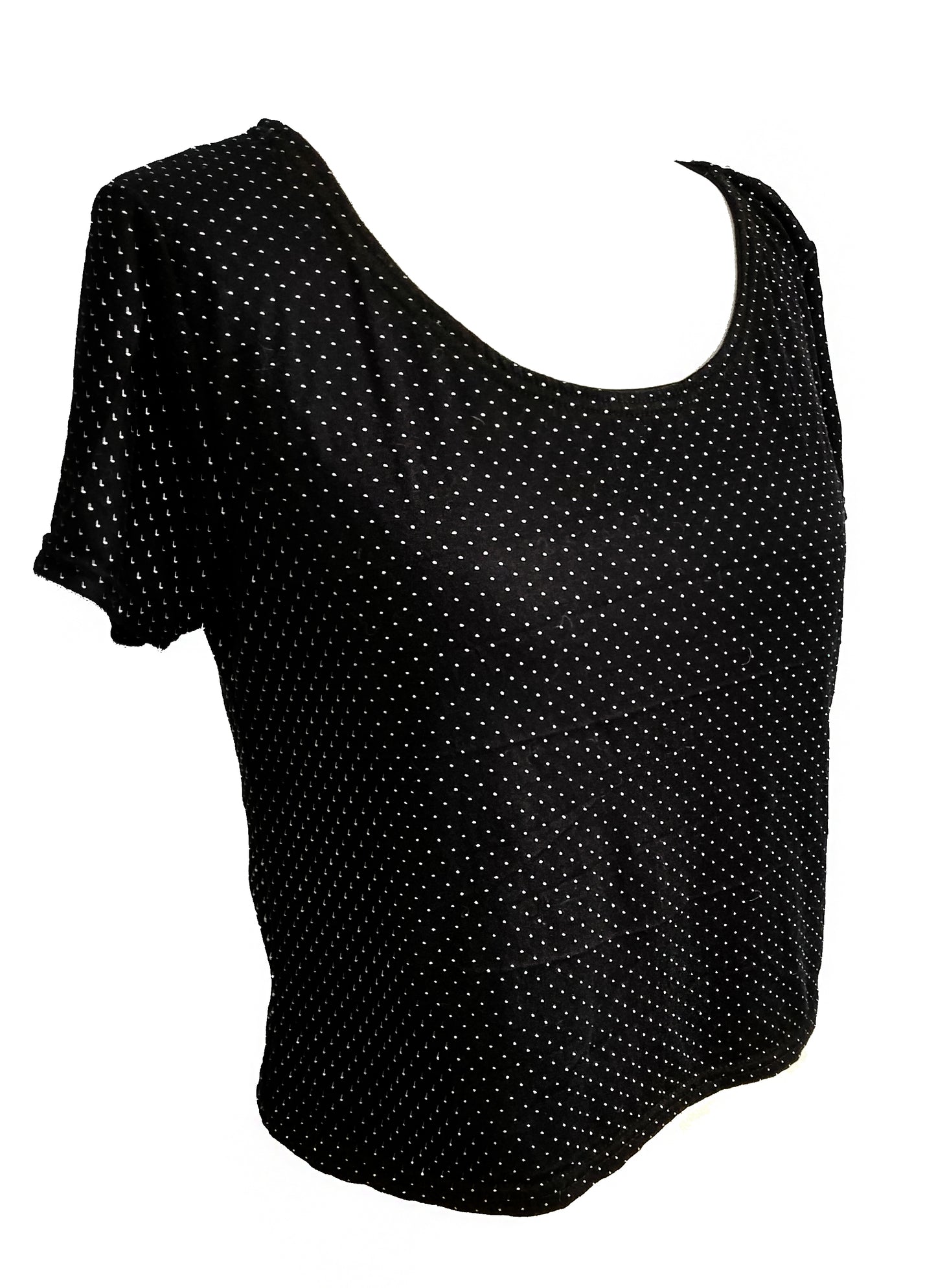 Rockstar studded black slouchy crop top shirt