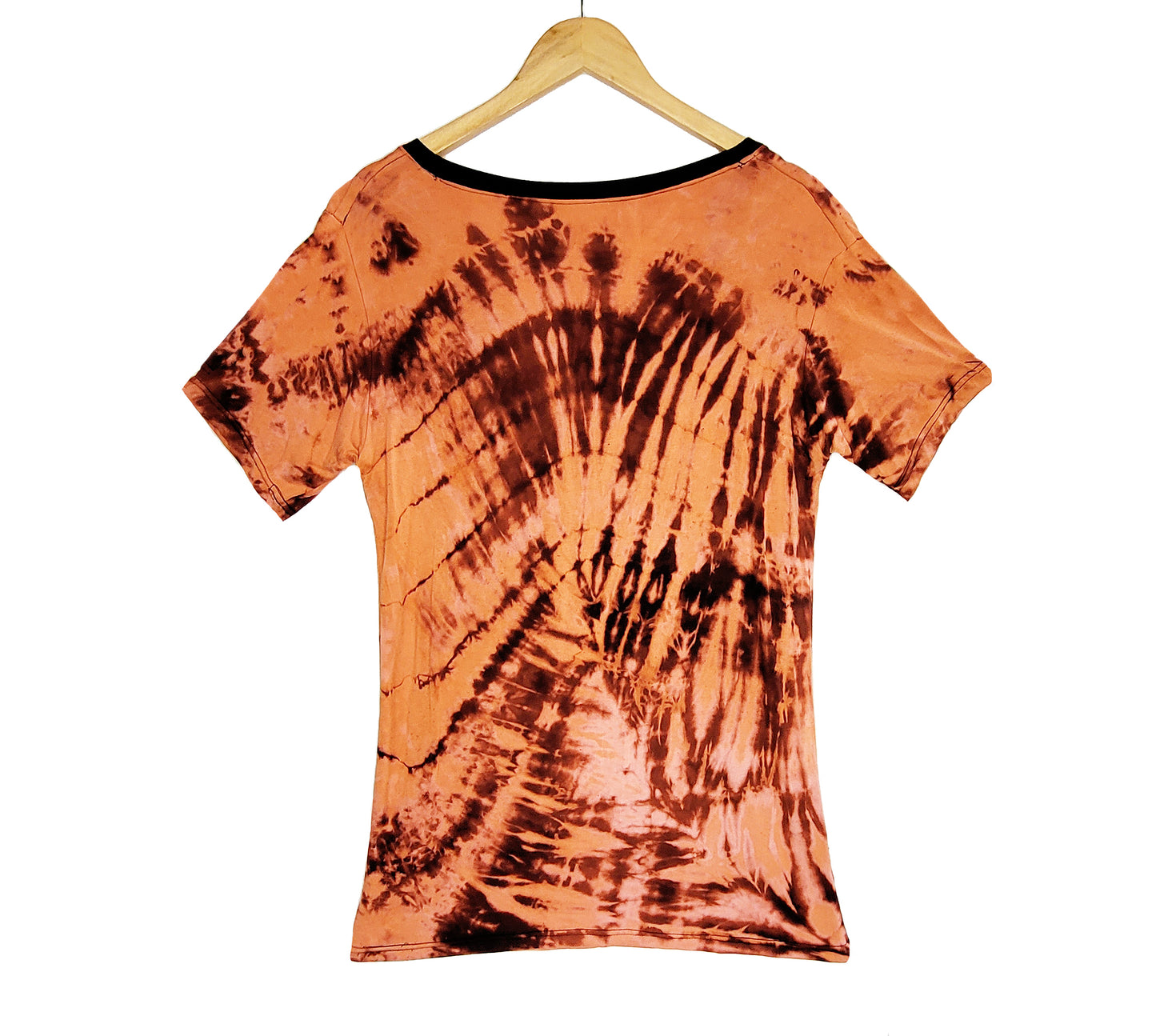 Bleach tie dye V neck fitted t shirt