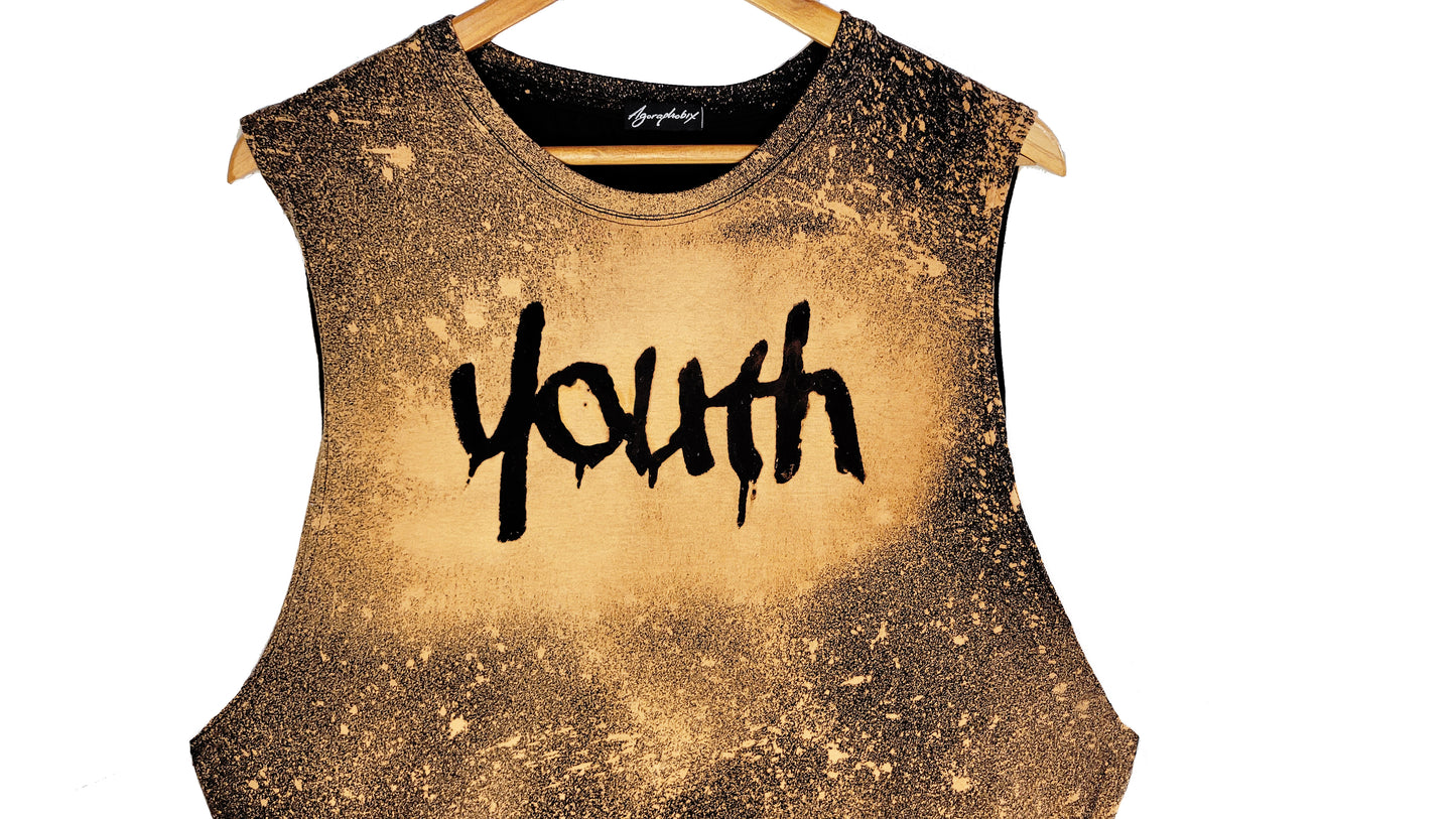 Youth bleached splatter muscle tank top | Relaxed fit Unisex