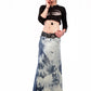 True Missfit skeleton hand print 90s crop top