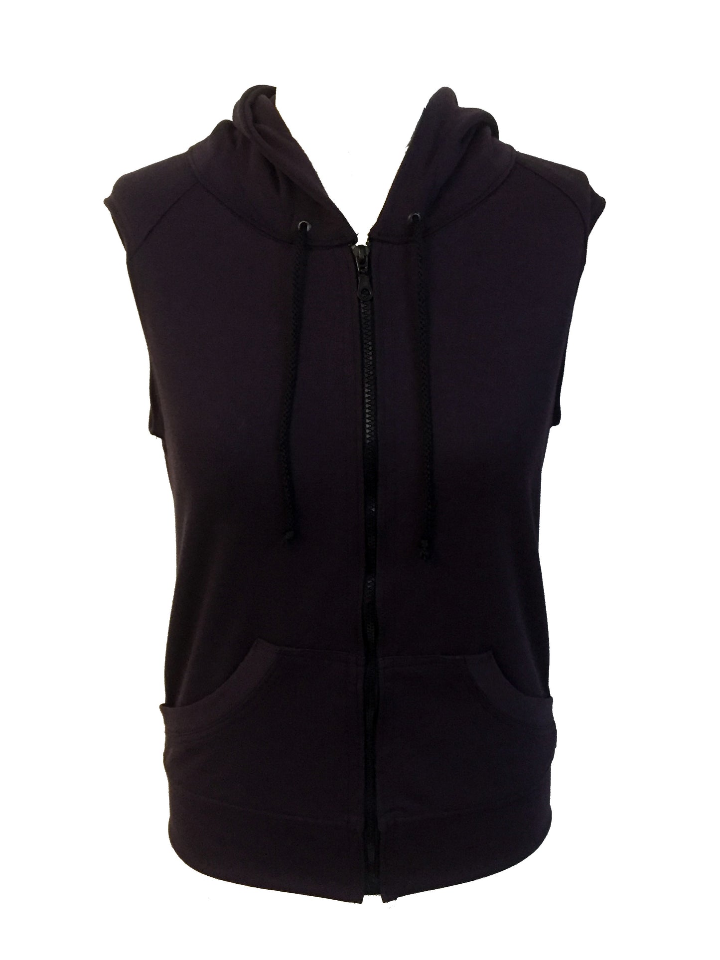 Just The Right 'Tude sleeveless zipper Hoodie in Eggplant