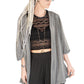 Distressed faded gray lightweight kimono cardigan