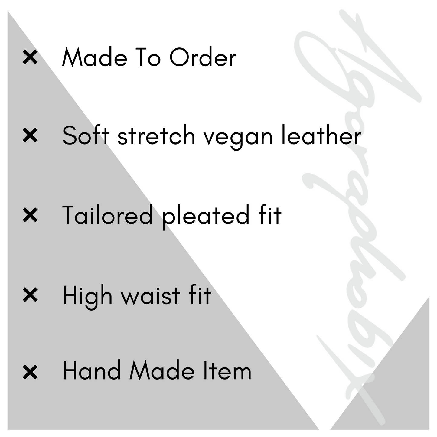 black leather pleated high waist shorts | Vegan