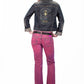Sugar skull embroidered studded denim jacket |  Size S