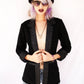 Rock God Glitter lapel black blazer jacket | stripe lining