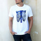 Glitter skeleton ribcage print T shirt | Unisex  Black