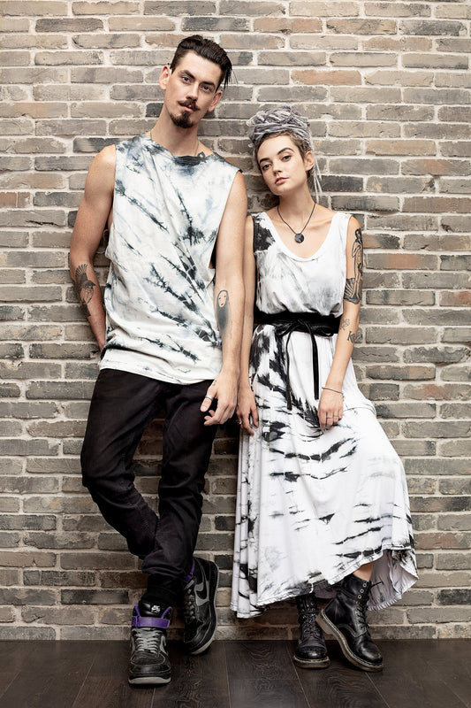 All Twisted Up black tie dye basketball top | Unisex
