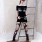 tattered & torn fishnet tights | Black