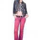 Sugar skull embroidered studded denim jacket |  Size S