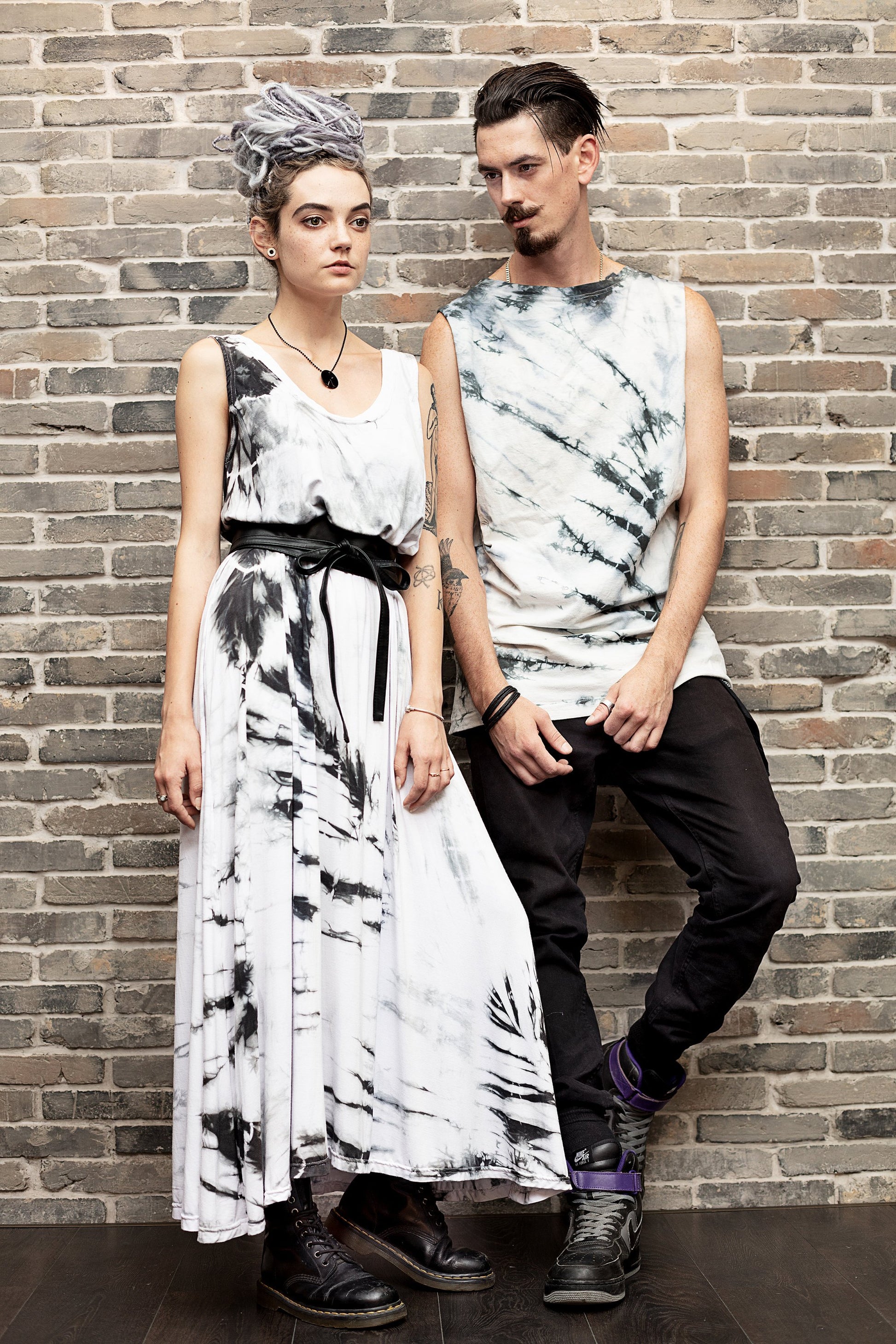 Tie dye bleach maxi dress