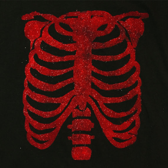 Unisex Glitter Ribcage print T shirt