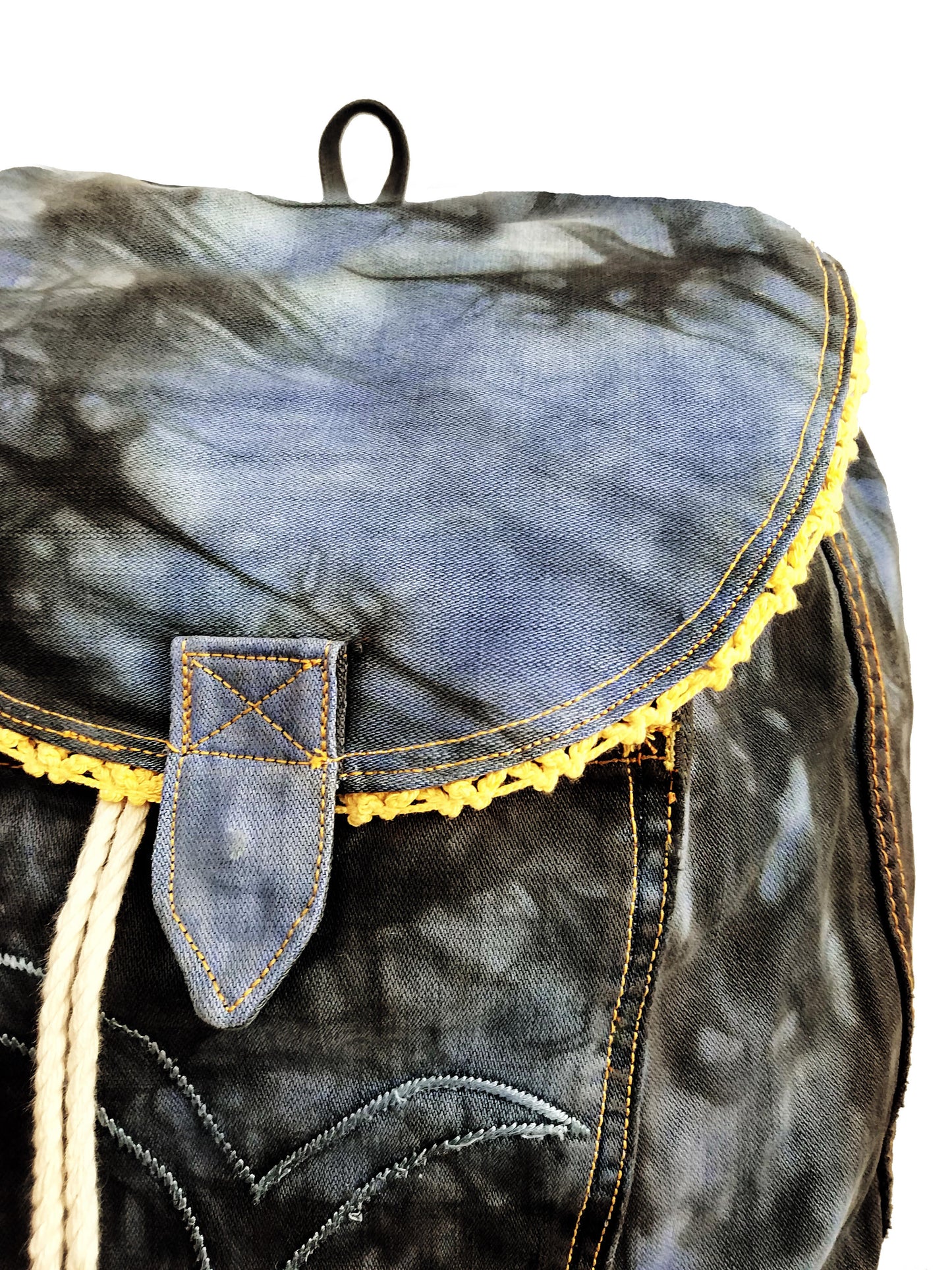My blue denim backpack daypack jeans bag sustainable clothing | recycled clothing vegan backpack