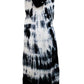 Apocalypse black smoke tie dye hooded maxi vest