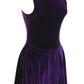 Plum purple velvet skater dress