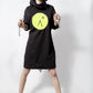 Crossface logo print black sweatshirt dress