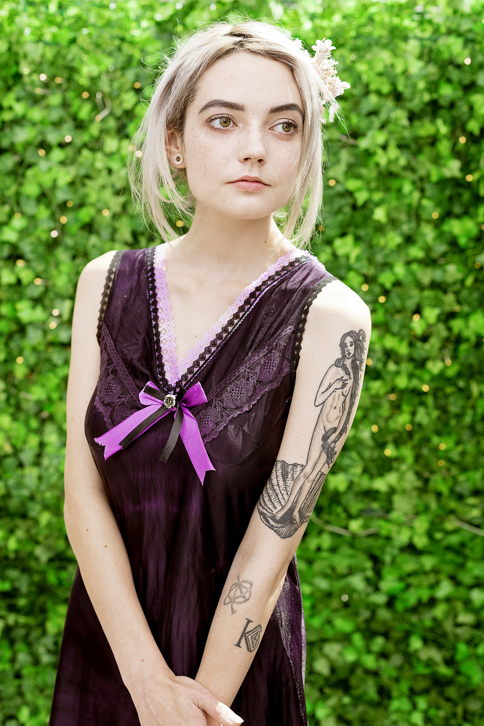 Purple tie dye gothic lace n rose fairy slip dress Agoraphobix Purple tie dye gothic lace n rose fairy slip dress Agoraphobix