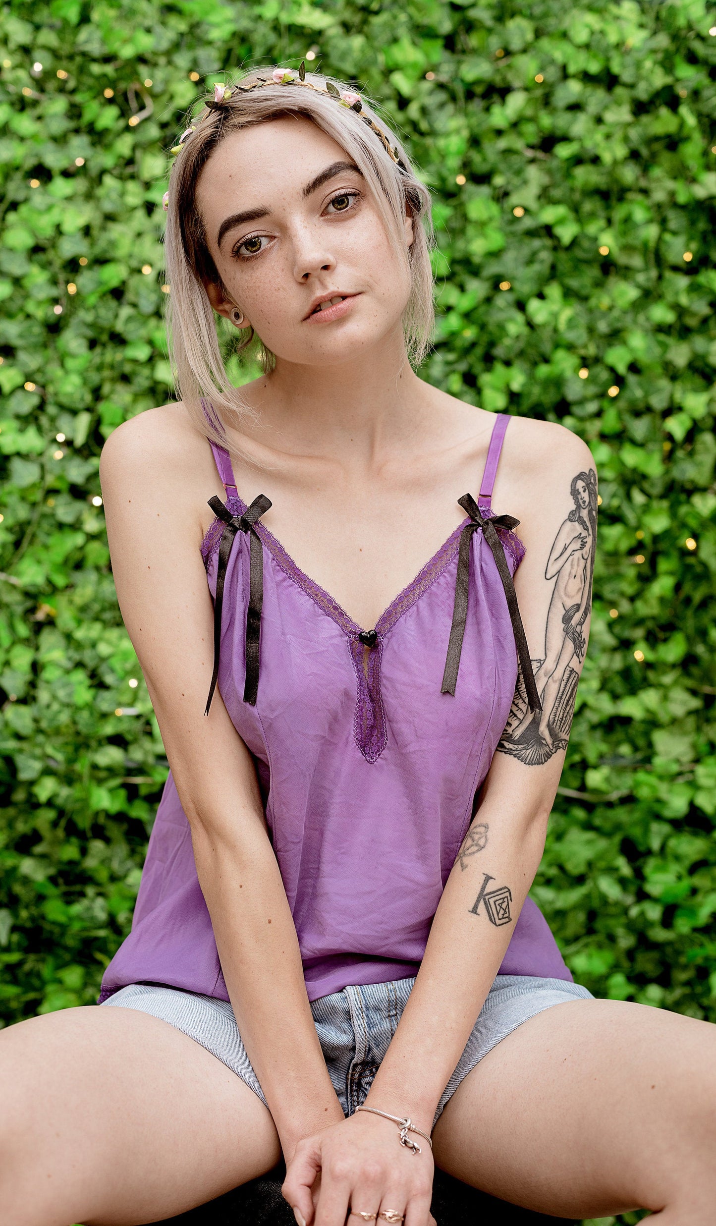 Dreamy Purple pastel soft grunge goth slip top