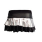 Silver and black pleated letherette wet look mini skirt