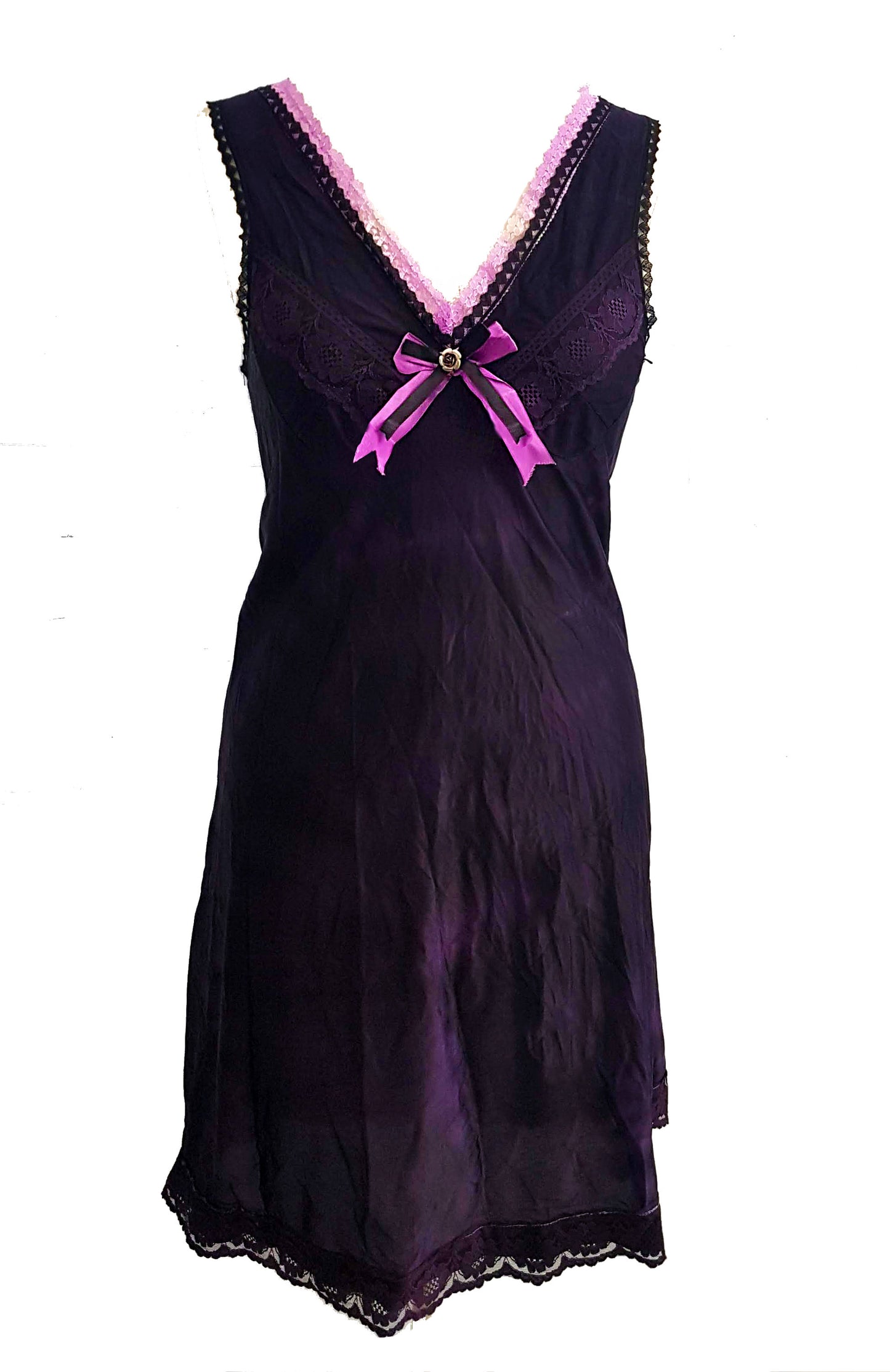 Purple tie dye gothic lace n rose fairy slip dress