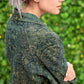 yellow green floral romantic grunge denim jacket blazer | size M