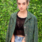 yellow green floral romantic grunge denim jacket blazer | size M