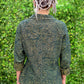 yellow green floral romantic grunge denim jacket blazer | size M