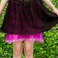 Spider web lace pink & black gothic lolita slip dress