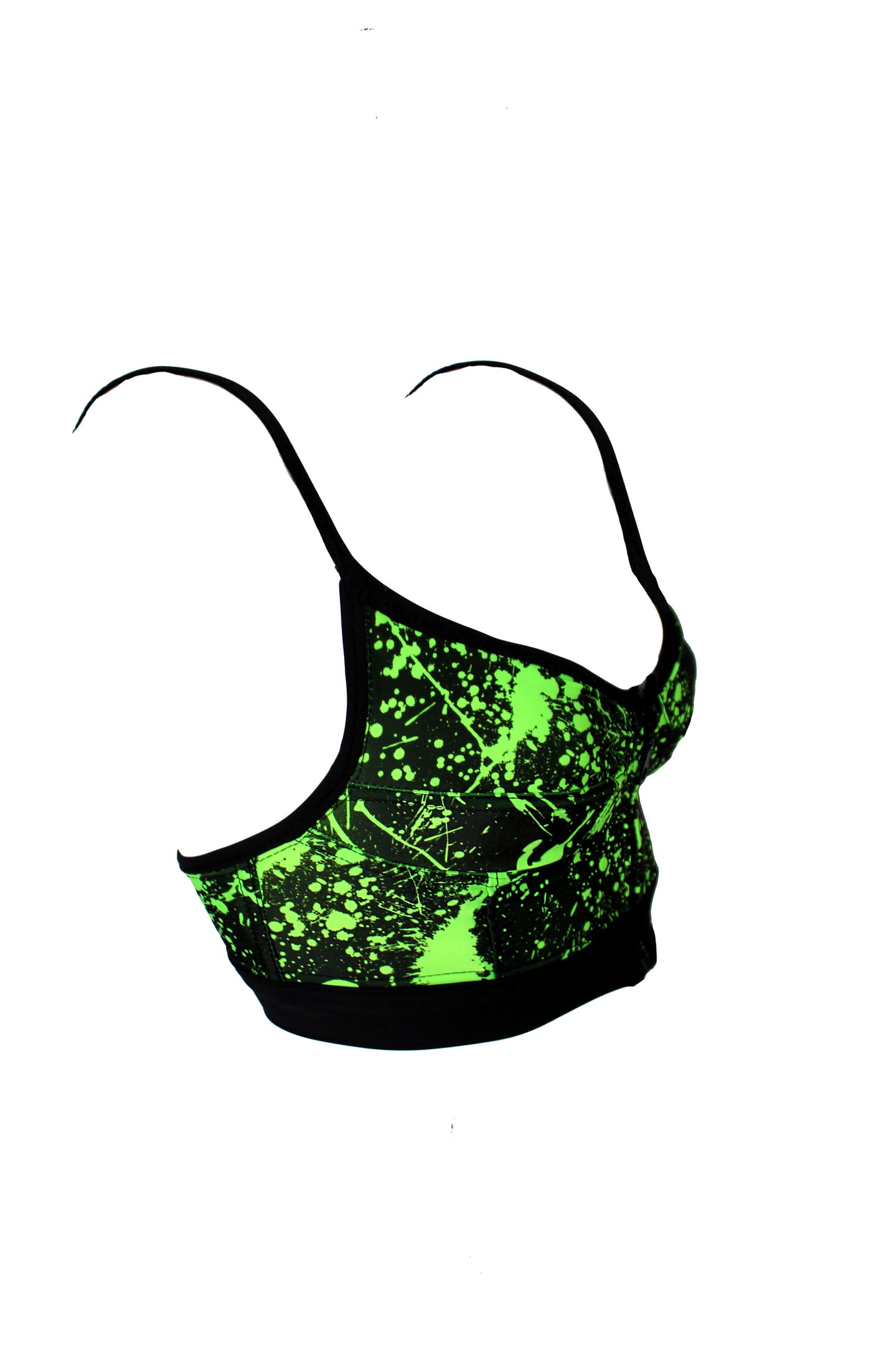 All the Rave Neon Splatter bustier bikini top