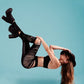 Slasher cut spandex & jersey high waisted leggings