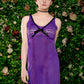 Purple tie dye lace detail grunge slip dress