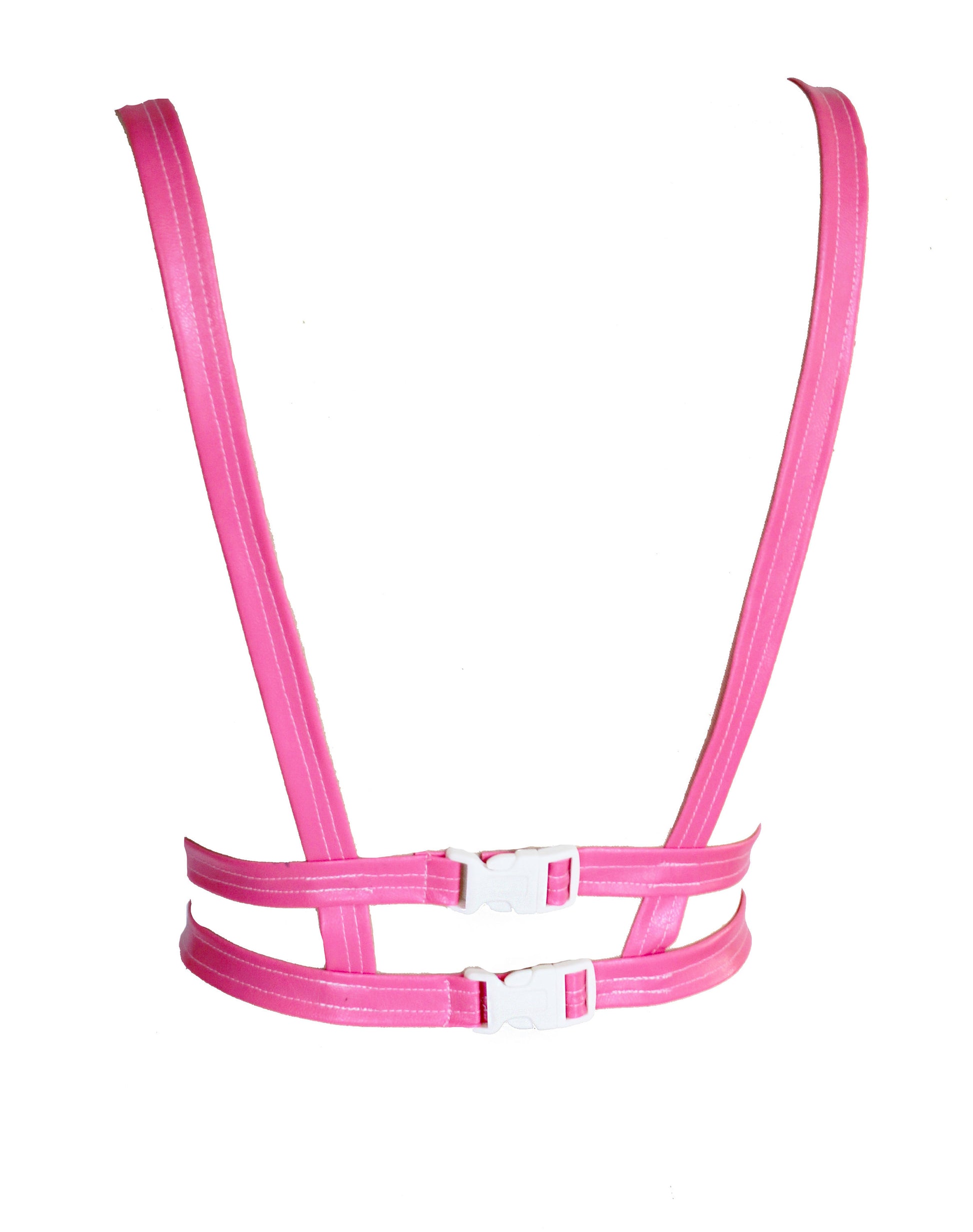 Hot pink vegan leatherette chest harness bra – Agoraphobix