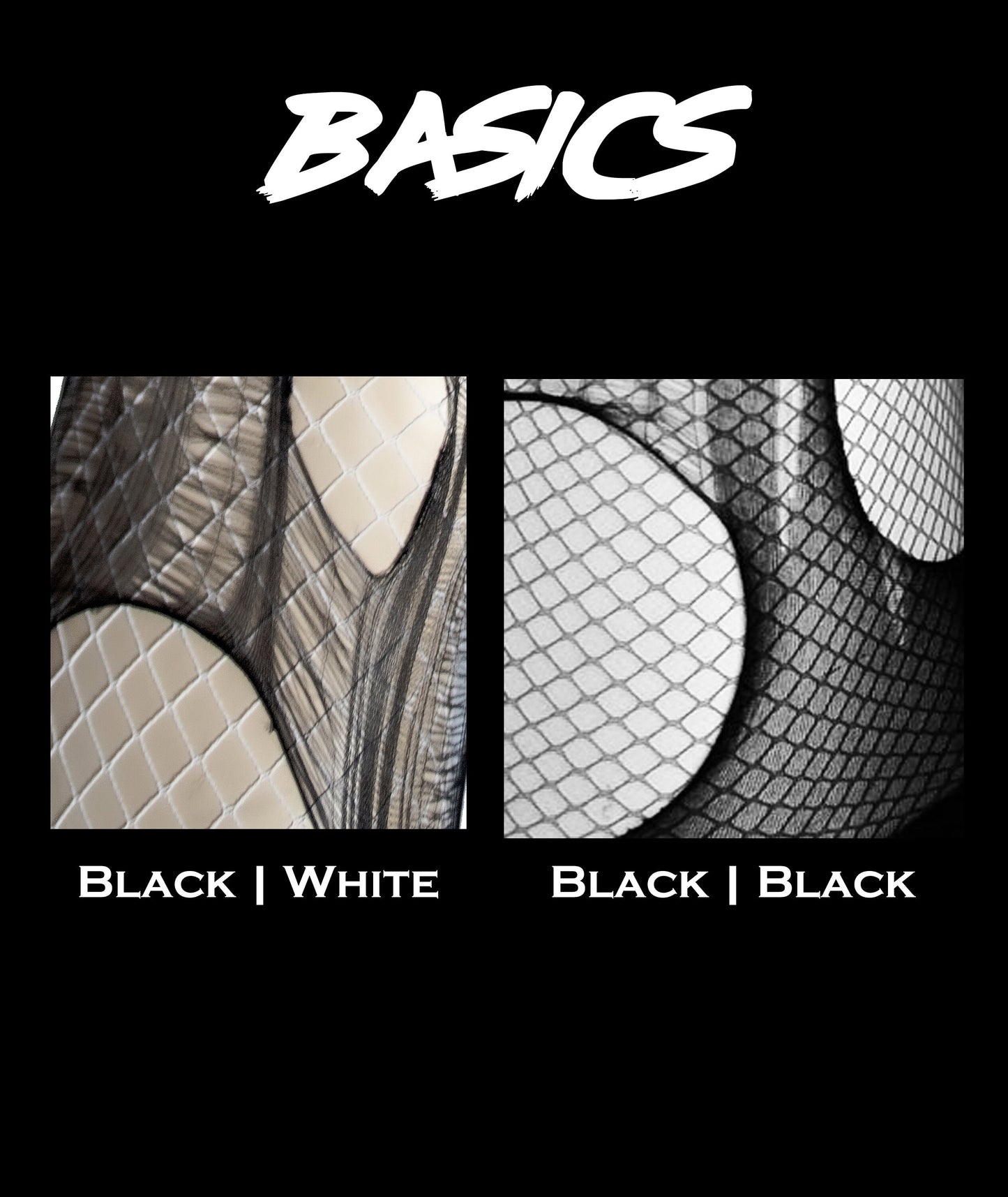 Black n white tattered & torn fishnet tights