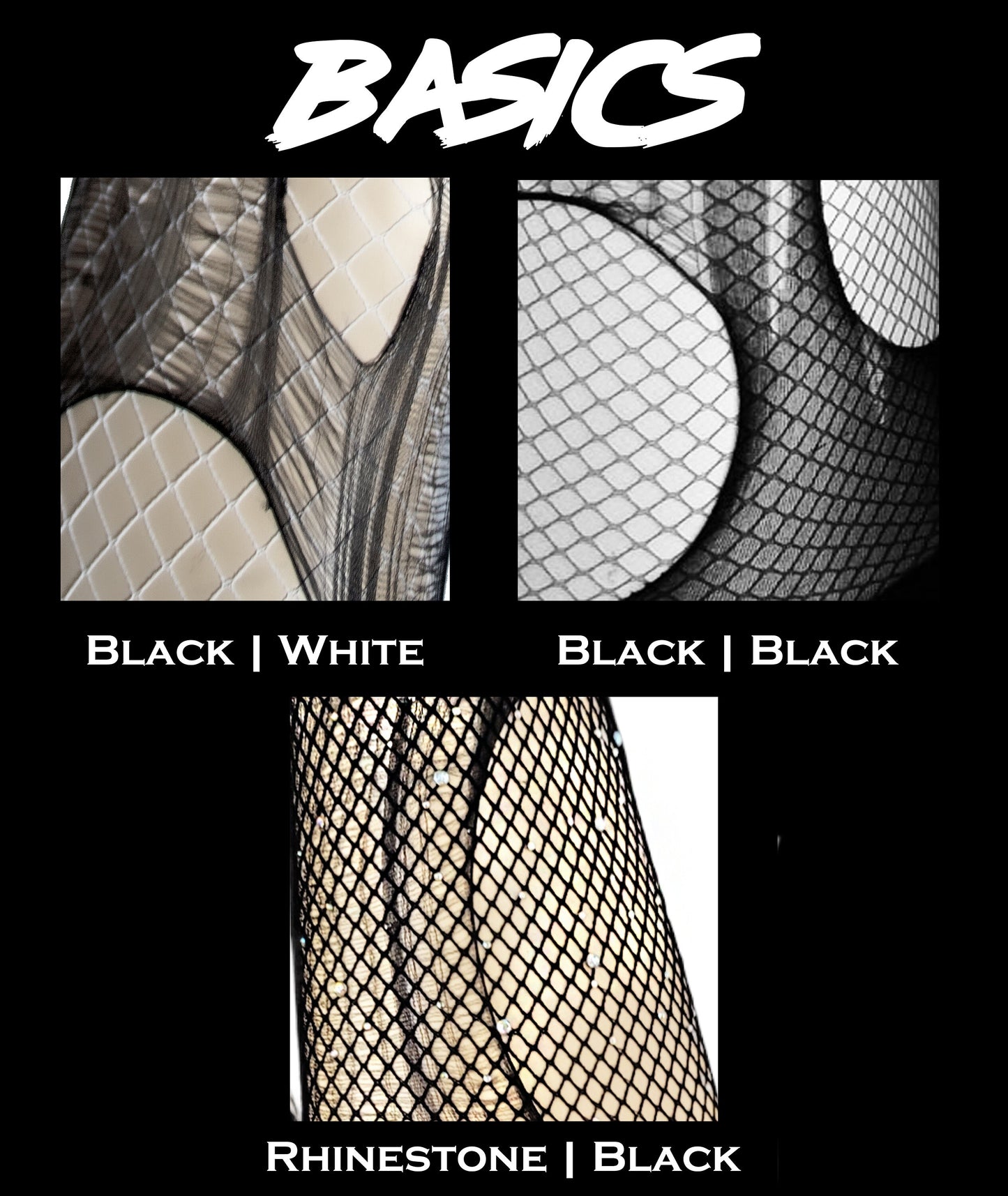 Rhinestone ripped tattered n torn fishnet tights