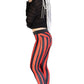 Black red stripe leggings printed leggings goth leggings | striped leggings high waist leggings Halloween leggings |  aesthetic clothing