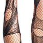 Dark red and black fishnet tights | fishnet stockings punk tights nu goth tights witch tights | double layered tattered & torn tights |