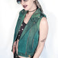 Studded n Dyed denim biker vest |  Custom vanity print to your request