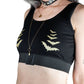 Bat print sport bra top crop bra gothic crop top gothic bra | creepy cute bat top yoga bra active wear underboob crop top |