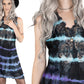 Black smoke tie dye gradient slip dress | in turquoise blue and purple