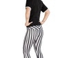 Black white stripe leggings goth leggings | printed leggings striped leggings high waist leggings Halloween leggings | aesthetic clothing