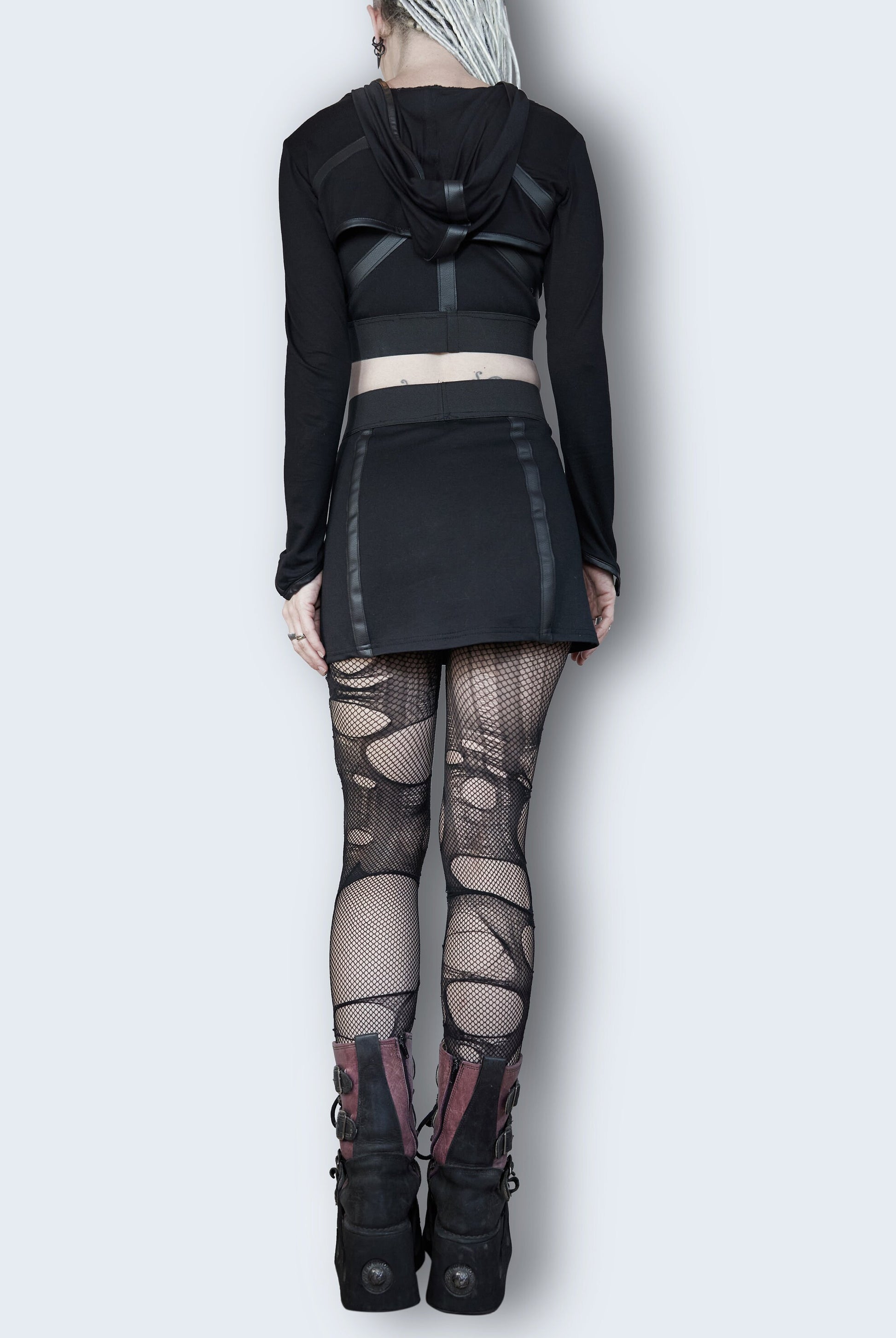 Vegan leather skirt strappy skirt garter skirt gothic mini skirt | alt skirt black mini skirt leather mini skirt gothic skirt