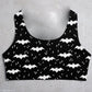 Bat print sports bra crop top goth crop top bra | gothic bra sport bra top | crop bra bat top super crop top festival bra edc bra
