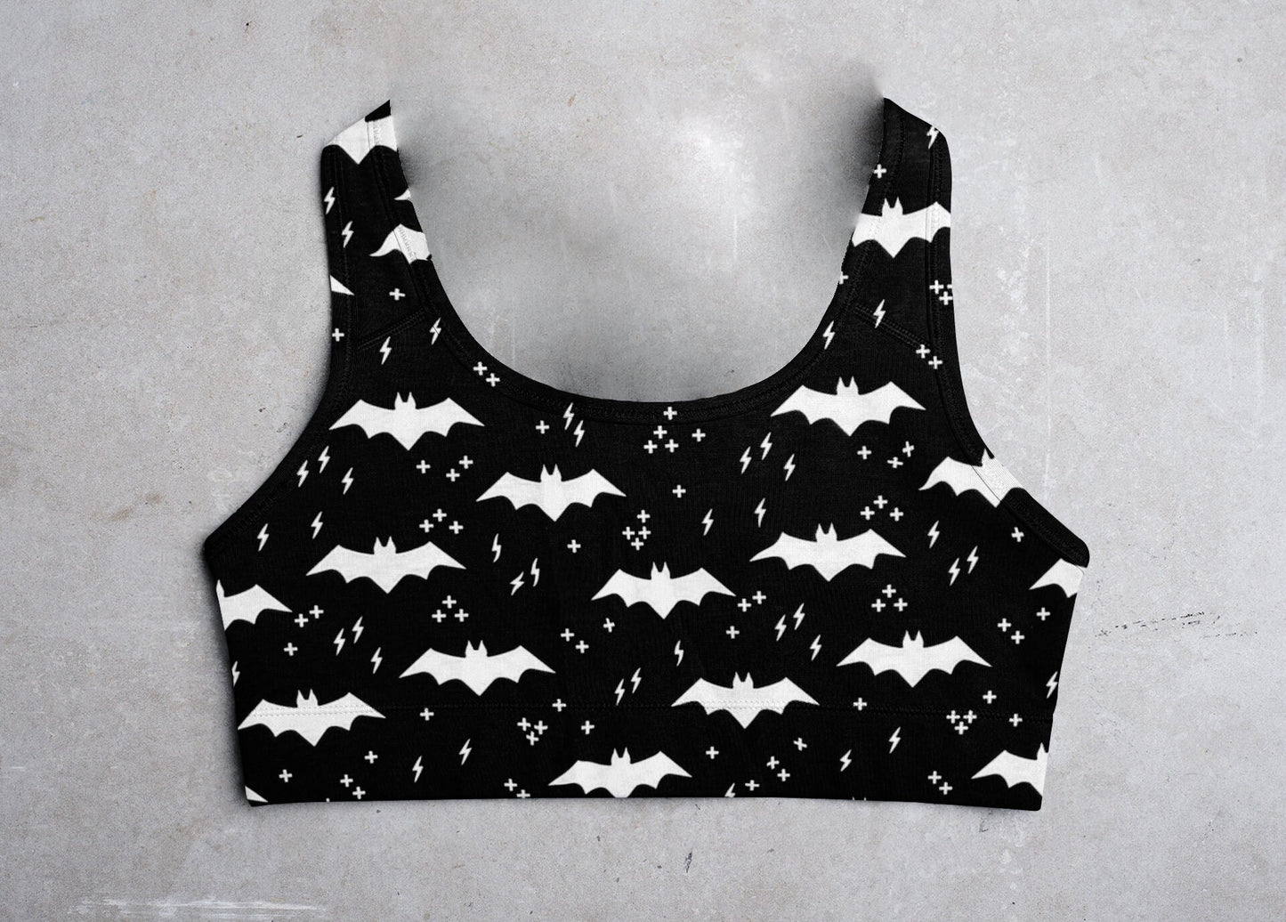 Bat print sports bra crop top goth crop top bra | gothic bra sport bra top | crop bra bat top super crop top festival bra edc bra