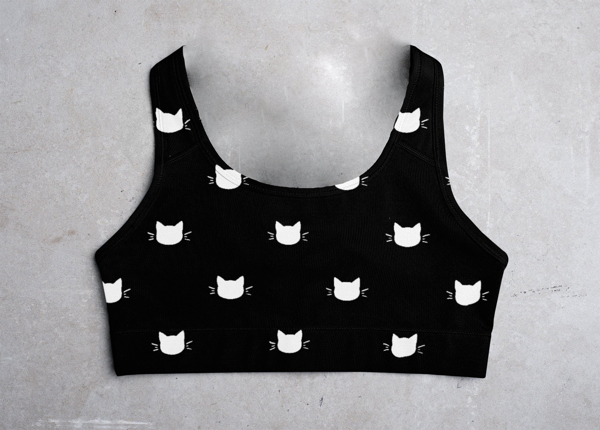 cat silhouette crop top bra – Agoraphobix