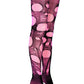neon pink black tattered & torn fishnet tights