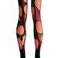 Double layered Black | Red tattered & torn fishnet tights