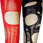 tattered & torn fishnet tights | Red & Black