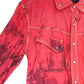 Red tie dye studded denim shirt | Size L Unisex